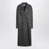 Prada Grey Double-breasted Wool And Cashmere Coat Women In Orange