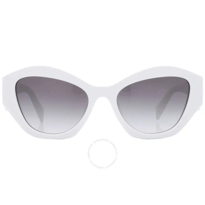 Prada Grey Gradient Cat Eye Ladies Sunglasses Pr 07ysf 142130 55 In Grey / White
