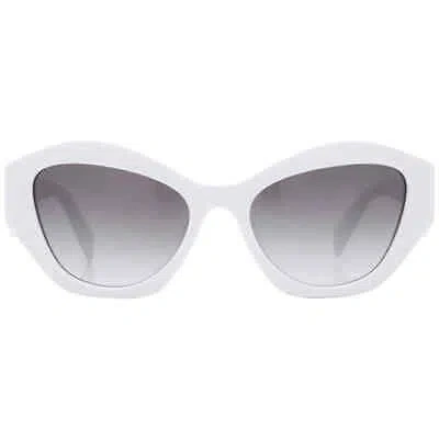Pre-owned Prada Grey Gradient Cat Eye Ladies Sunglasses Pr 07ysf 142130 55 Pr 07ysf 142130 In Gray