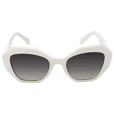 Pre-owned Prada Grey Gradient Geometric Ladies Sunglasses Pr 16ws 142130 53 Pr 16ws 142130 In Gray