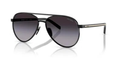 Prada Grey Gradient Pilot Ladies Sunglasses Pr B57s Aav90a 56 In Black