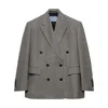 Prada Double-breasted Wool Jacket In Gray
