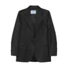 Prada Notched-lapels Wool Blazer In Gray