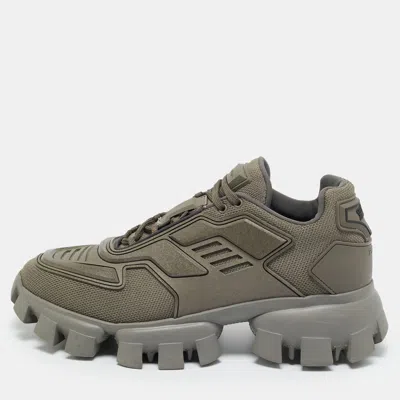 Pre-owned Prada Grey Knit Fabric And Rubber Cloudbust Thunder Sneakers Size 42.5 In Gray