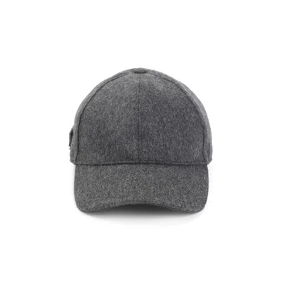 PRADA GREY LOGO BASEBALL HAT