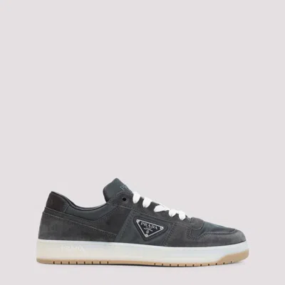 Prada Grey Logo Sneakers In Gray
