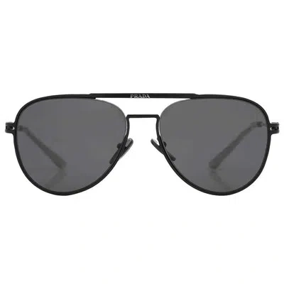 Pre-owned Prada Grey Pilot Men's Sunglasses Pr 54zs 1bo5s0 57 Pr 54zs 1bo5s0 57 In Gray