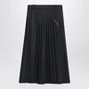 Prada Pleated Midi Skirt In Black