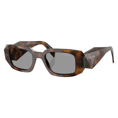Prada Grey Rectangular Ladies Sunglasses Pr 17wsf 20d50q 51 In Brown