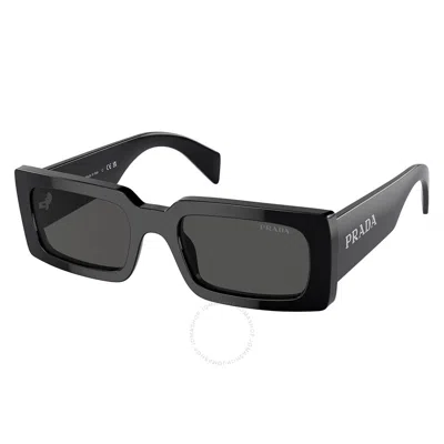 PRADA PRADA GREY RECTANGULAR LADIES SUNGLASSES PR A07S 1AB5S0 52