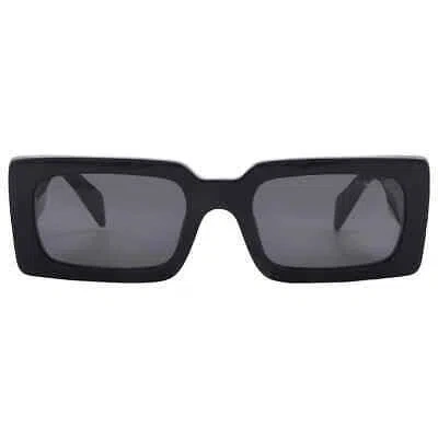 Pre-owned Prada Grey Rectangular Ladies Sunglasses Pr A07s 1ab5s0 52 Pr A07s 1ab5s0 52 In Gray