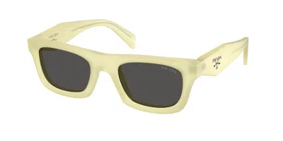 Prada Grey Rectangular Ladies Sunglasses Pr C06s 21g08z 50 In Gold