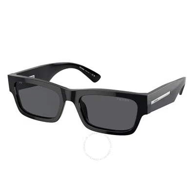 PRADA OPEN BOX - PRADA GREY RECTANGULAR MEN'S SUNGLASSES PR A03S 16K07T