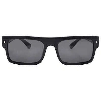 Pre-owned Prada Grey Rectangular Men's Sunglasses Pr A10s 16k08g 57 Pr A10s 16k08g 57 In Gray
