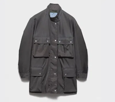 Prada Grey Recycled Polyamide Jacket In Gray