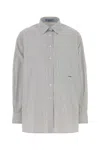 Prada Grey Regular Stripes Shirt In Grey