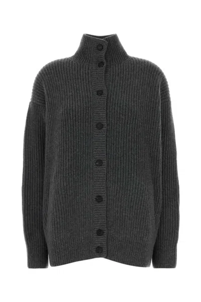 PRADA WOMEN GREY RIBBED CARDIGAN, XS LUXURY SWEATERS & KNITWEAR FOR WOMEN DARVEYS