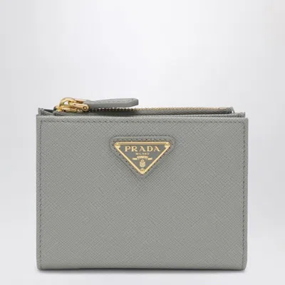 Prada Grey Saffiano Leather Wallet In Gray