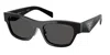 Prada Dark Grey Rectangular Ladies Sunglasses Pr B09s 16k08z 52 In Black