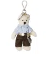 Prada Teddy Keychain Pendant With Metal Ring In Multi