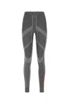 Prada Grey Stretch Polyester Blend Leggings In Grey