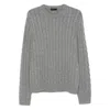 Prada Cashmere Crew Neck Sweater In Gray