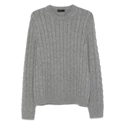 Prada Cashmere Crew Neck Sweater In Gray