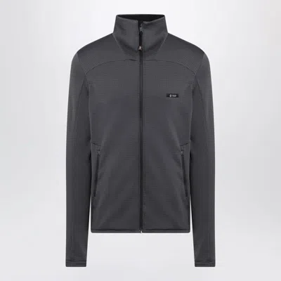 Prada High Collar Jacket Long Sleeves Pockets In Gray