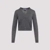 Prada V-neck Knitwear With Classic Silhouette And Refined Details In Grey