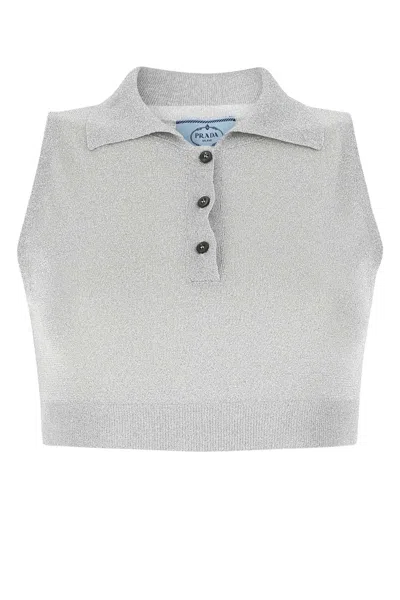 Prada Grey Viscose Blend Top