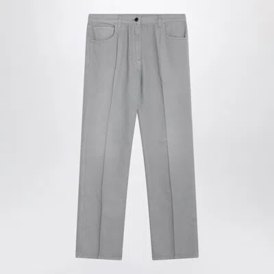 Prada Grey Washed Denim Jeans In Gray
