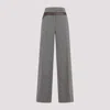 Prada Technical Wool Pants With Printed Belt In Grey