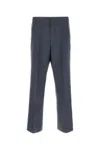 Prada Pantalone In Misto Mohair Blu Uomo