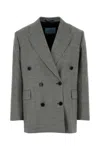 Prada Grey Wool Blazer In Gray