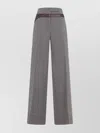 Prada Technical Wool Pants With Printed Belt
