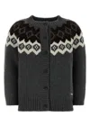 Prada Grey Wool Cardigan In Gray