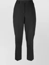 Prada Grey Wool Cropped Trousers In Black