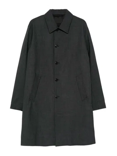 Prada Grey Wool Knee-length Coat In Gray