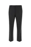 Prada Wool Trousers With Creased Design And Pockets In Gray