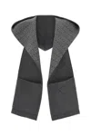 Prada Wool Scarf With Hooded Design And Pocket Detail In Grey
