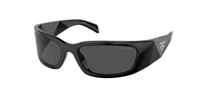 Prada Grey Wrap Ladies Sunglasses Pr A14s 1ab5s0 60 In Black