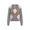 Prada Argyle-pattern V-neck Cashmere Sweater In Multi