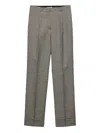 Prada Wide Grey Trousers In Wool Women In Gray