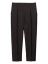 Prada Cropped Wool Check Tailored Pants In Gray