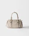 Prada Large Leather Tote Bag In Neutral