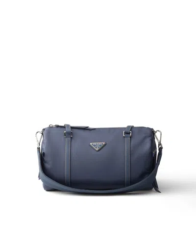 Prada Large Re-nylon And Saffiano-leather Duffel Bag In Pattern
