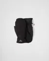 Prada Re-nylon Gloves In Brown
