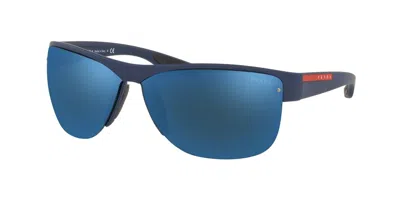Pre-owned Prada Gucci Gg1444s Black/grey (001) Sunglasses In Blue Mirrored