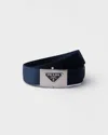 Prada Woven Re-nylon Belt In Navy