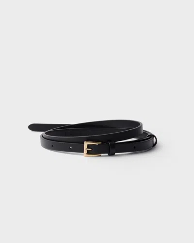 Prada Leather Belt In Black